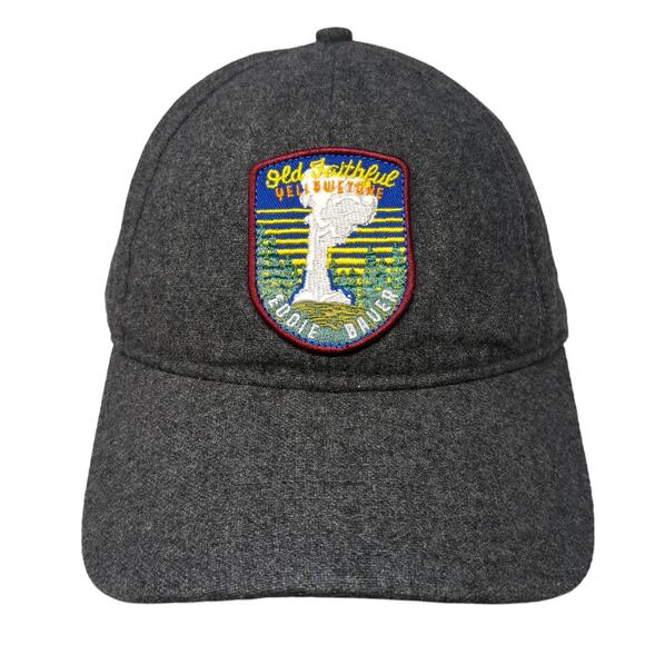 Old Faithful Yellowstone Eddie Bauer Slideback Baseball Cap Gray One Size - Picture 1 of 9